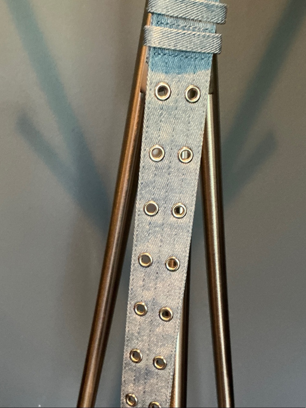Silver-Buckle Denim Belt in Light Blue - Picture 6 of 8